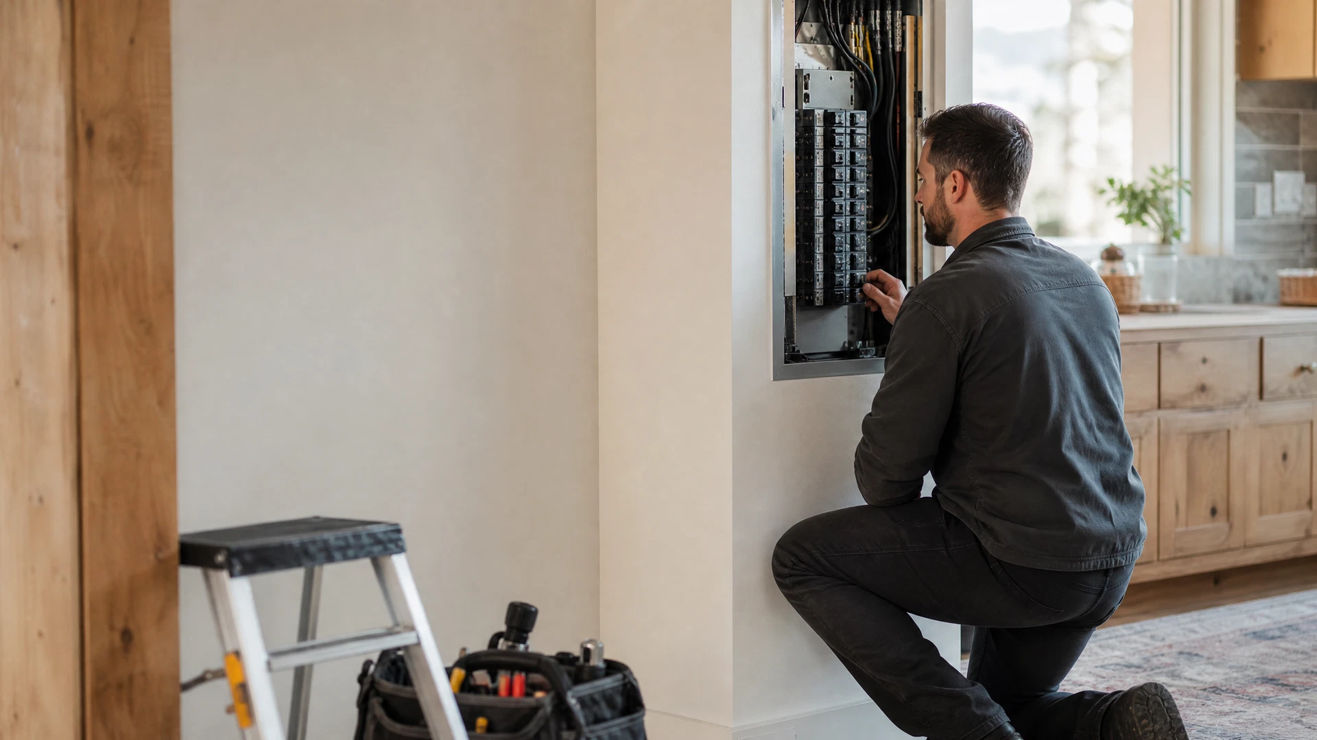 Illustrative residential residential electrical service service scene
