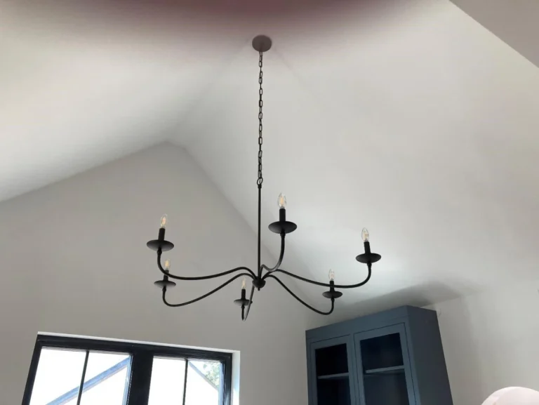 Dining light install in castle pines